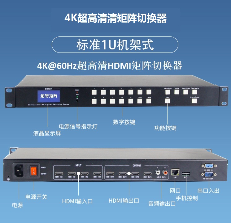 4K超高清清矩阵切换器 4K超高清清矩阵切换器